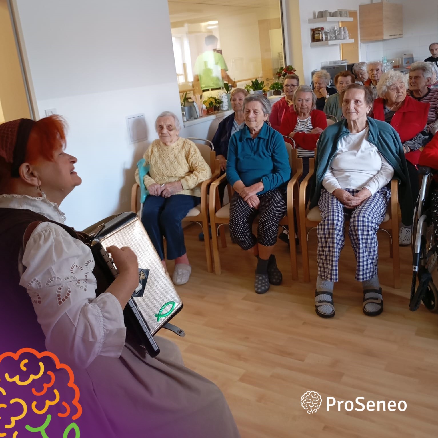 Hudební vystoupení paní harmonikářky